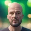 Placeholder: head with no neck against greenscreen background,bokeh like f/0.8, tilt-shift lens 8k, high detail, smooth render, down-light, unreal engine