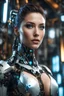 Placeholder: Fullbody Excellence Photography 4k masterpiece, incredible depth, cinematic dynamic lighting, sharp focus, high resolution, high quality, outstanding visual masterpiece, flawless rendering, fine detail, extremely realistic masterpiece a gorgeous beautiful robot woman with exposed machinery and circuitry, hanging out in a cyberpunk workshop, elegant machinery, glowing circuitry on skin)))), (((perfect face, proportionate face, beautiful features, unbelievable detai