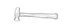 Placeholder: horizontal image of a carpentry hammer, detailed line drawing, vector