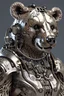 Placeholder: 3D Portrait of a realistic cyborg bear in natural colour wearing armor in realism