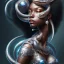 Placeholder: sango fantasy, fantasy magic, intricate, sharp focus, illustration, highly detailed, digital painting, concept art, matte, masterpiece head sexy view black African beauty black afro hair space lady silver lizard skin African Goddess