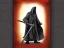 Placeholder: Tall Wizard, dark broody, long staff in hand, grey cloak, photorealistic