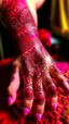 Placeholder: A pink fiery realm designed in Mehndi design