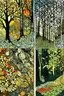 Placeholder: random color Zentangle patterns in the styles of Gustav Klimt ,Wassily Kandinsky, Paul Klee, and Kay Nielsen that depicts a a remote autumn forest glade, with fine ink outlining