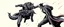 Placeholder: werewolf vs vampire cyberpunk action scene, acrobatic dodge, cape, all seen drawn on isometric grid