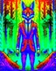 Placeholder: Arte lineal de Fox humanoide futurista, traje de corbata, arte conceptual, calidad ultra, hiperdetallado, maximalista, 12k, full body fondo bosque