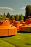 Placeholder: An orange colored battlefield with tanks painted by Piet Mondrian