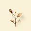 Placeholder: concept art of low poly stylized alien dry single leaf plant on a neutral background. Strange fictional extraterrestrial flora with unusual shapes