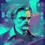 Placeholder: Futuristic, cyberpunk, Friedrich Nietzsche,Comic style