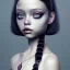 Placeholder: jenna ortega, wednesday addams hair style, wednesday make up, wednesday addams black dress, cinematic, wednesday style, hyper detail, 8k resulation