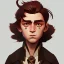 Placeholder: Portrait of a handsome brown haired little warlock kid by Nick Harris