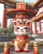 Placeholder: portrait 3D lucky cat with red costume