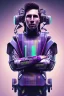 Placeholder: messi cute cyberpunk, purple tones, high lighting