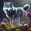 Placeholder: a wolf standing among flowers, sunlit, flickering light, stunning, beautiful, sharp, crisp, 8k resolution, centered, high-quality, ultrafine-detail, digital art, detailed matte, volumetric lighting, illustration, 3D octane render, brian froud, howard lyon, ben goossens, George Grie, alphonse mucha