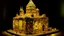 Placeholder: A yellow castle made out of batteries in a thunderstorm designed in African pottery painted by Gustav Klimt