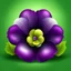 Placeholder: Create purple flower pansy and green background