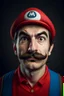 Placeholder: portrait of a man who looks exactly like super mario, photographt, portrait photograph