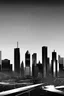 Placeholder: realistic yet simple city skyline in black and white