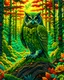 Placeholder: Owl in the woods incredibly detailed retro 8k art