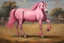 Placeholder: a pink horse like a 19th painting