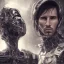Placeholder: lionel messi perfect face and portrait post-apocalypse perfect cyborgs in a cyberpunk city, sci-fi fantasy style, 8k,dark