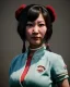 Placeholder: Portrait, Asian waitress woman with monster muppet mask that covers her entire head, retro style, Sesame Street style, smooth, unreal engine 5, god lights, ray tracing, RTX, lumen lighting, ultra detail, volumetric lighting, 3d.