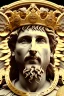 Placeholder: Ultra Realistic image, Roman sculpture, white marble material, Lionel Messi, gold Laurel leaves wreath, god crown, renaissance ornaments, one gold star in heart, sun ornament, sun rays background, chisel style, waist up portrait, emperor style, epic, celestial, cinematic lighting, God light, god rays, 4k resolution, smooth details, ornate details, soft lighting, unreal engine 5, art station, substance 3d.