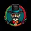 Placeholder: professor balthazar with a black hat in style of fancy colorful decorated logo