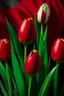 Placeholder: Red tulips with the flag of the Islamic Republic of Iran