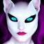 Placeholder: White catwoman, trippy, different colored eyes