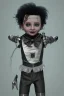 Placeholder: Edward scissorhands toddler, full body, jump, bokeh, hyper realistic