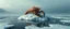 Placeholder: airbrush 3d rendering, close up lobster space ship on small frozen island in lake, pinhole cam