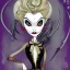 Placeholder: extrem tim burton style and disney style of an old and extrem malicious stepmother, sharp focus, sneaky eyes, old face