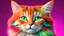 Placeholder: (clouseup) of a (red cat) with (green eyes), portrait of lisa frank, (vray-style) outputs