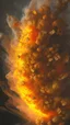 Placeholder: A massive explosion of coffee and smoke, lighting up the night sky with its brilliant oranges and yellows.