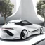 Placeholder: a white futuristic electric toyota car