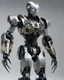 Placeholder: Create an image of a highly detailed and realistic humanoid robot with intricate designs, featuring mechanical components such as gears, wires, and metal plates that reflect a high level of realism and complexity. The robot should have a design that suggests advanced technology, possibly with elements that mimic human anatomy but in a mechanical form.