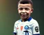 Placeholder: Kylian Mbappé as a child, baby face portrait, smile, 8k resolution