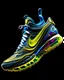 Placeholder: A stunning interpretation of nike sexy sports shoe sneakers, made of chrom, advertsiement, solarpunk, highly detailed and intricate, golden ratio, very colorful, hypermaximalist, ornate, luxury, dripping with melting black