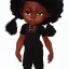 Placeholder: Portrait of a sweet black toddler witch girl with long black curly hair