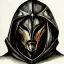 Placeholder: dnd, fantasy, watercolour, portrait, head, face, ilustration, dark cultist, hooded figure, armour, satanic