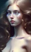 Placeholder: porno model , cute, beautiful, long hair, wavy hair, curly hair، black eyes, head and shoulders portrait, cinematic, 8k, resolution concept art portrait by Greg Rutkowski, Artgerm, WLOP, Alphonse Mucha dynamic lighting hyperdetailed intricately detailed