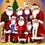 Placeholder: art by thomas kincaid, 5 person puerto riccan Santa Claus team