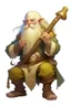 Placeholder: teenage blonde bard mountain dwarf with magical flute dnd