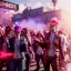 Placeholder: Ultra Realistic photo, medium shot view, drunken women, carnival scene, sexy steampunk. Pink hair, confeti, Sunglasses, smoking, happy, festival, red fog. highly detailed, concept art, unreal engine 5, ray tracing, RTX, lumen lighting, ultra detail, volumetric lighting, 3d, finely drawn, high definition, high resolution.