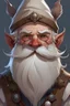 Placeholder: Portrait Gnome rosy cheeks white beard DND character art