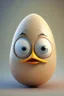 Placeholder: 3d egg character, face like mulang, cute like pixar character