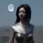 Placeholder: black hair lady warrior top with blade under the Moon