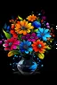 Placeholder: Acrtoon 2d art illustration . Colourful flowers wears a black glass