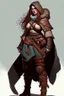 Placeholder: female barbarian dnd character wearing pants and hood